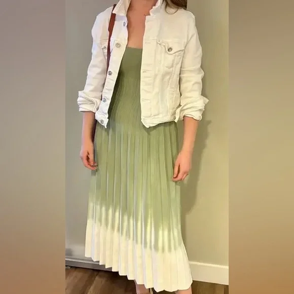 NWT Staud Ellison Midi Dress Jade Tie Dye 🌟Rare🌟 - Picture 8 of 16